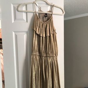 TIBI gold linen dress S